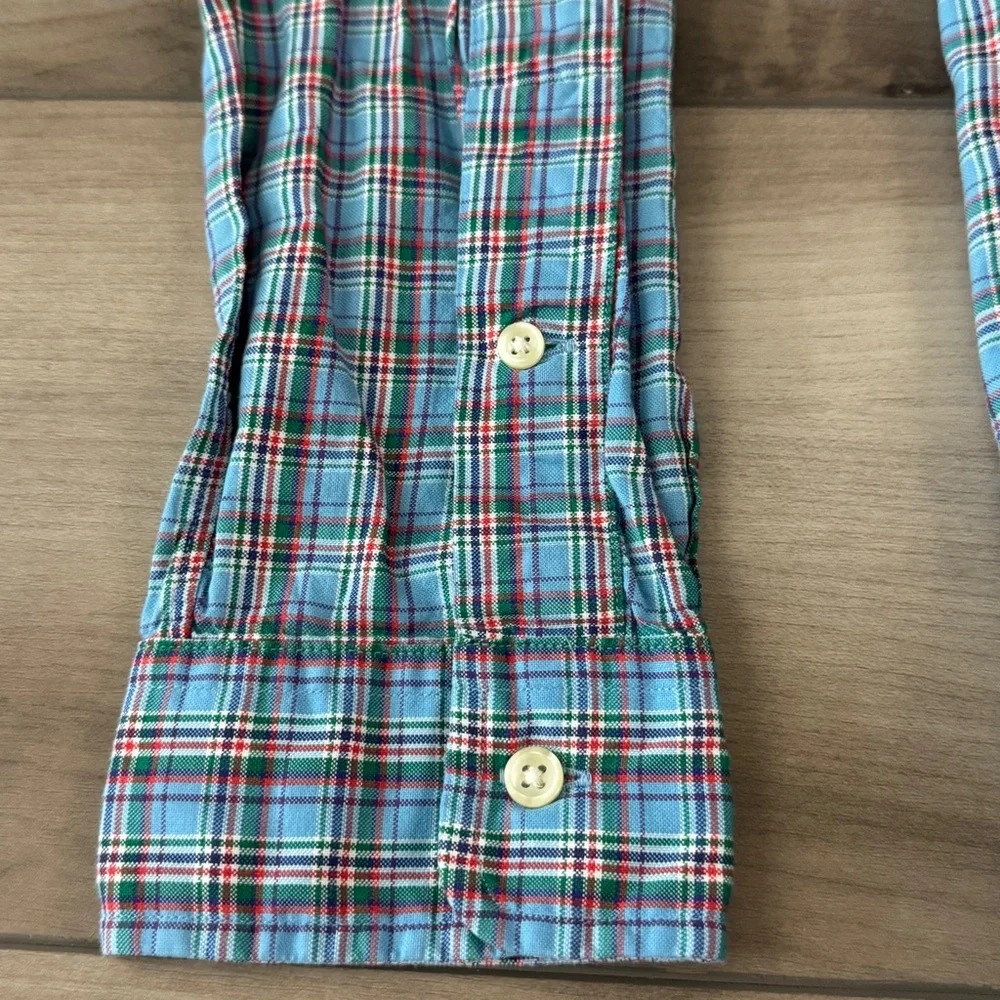 Ralph Lauren Men's Light Blue w/ Red & Green Plaid Button Down Shirt Medium - Picture 3 of 5
